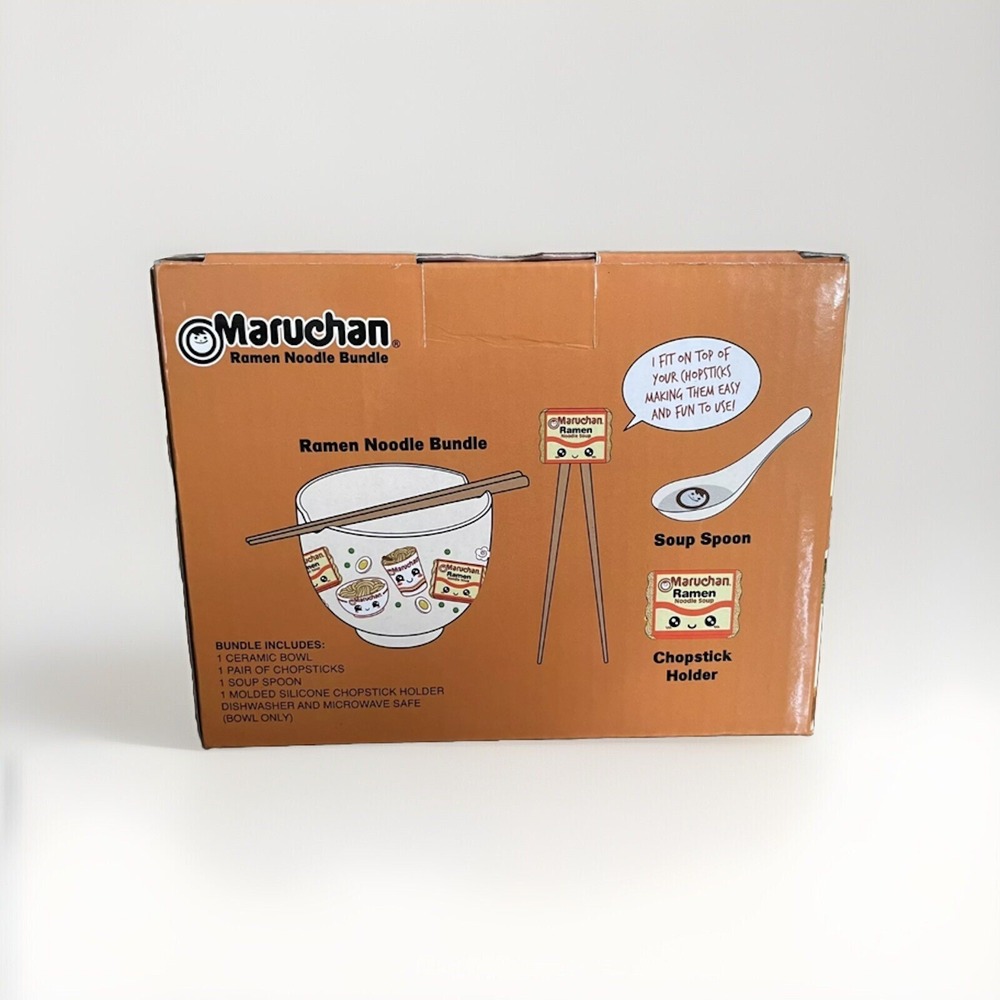 Maruchan Ramen Noodle Bowl Bundle W/Chopsticks, Sticks Holder and Soup Spoon NEW - Picture 3 of 3